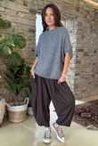 Made in Italy Big Softie Cap Sleeve Knit Top Slate